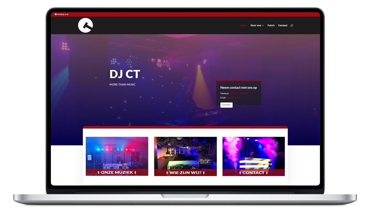 DJ CT website door Website Nu