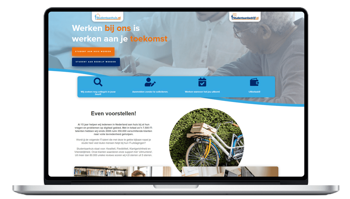 Student aan huis projecten website door Website Nu