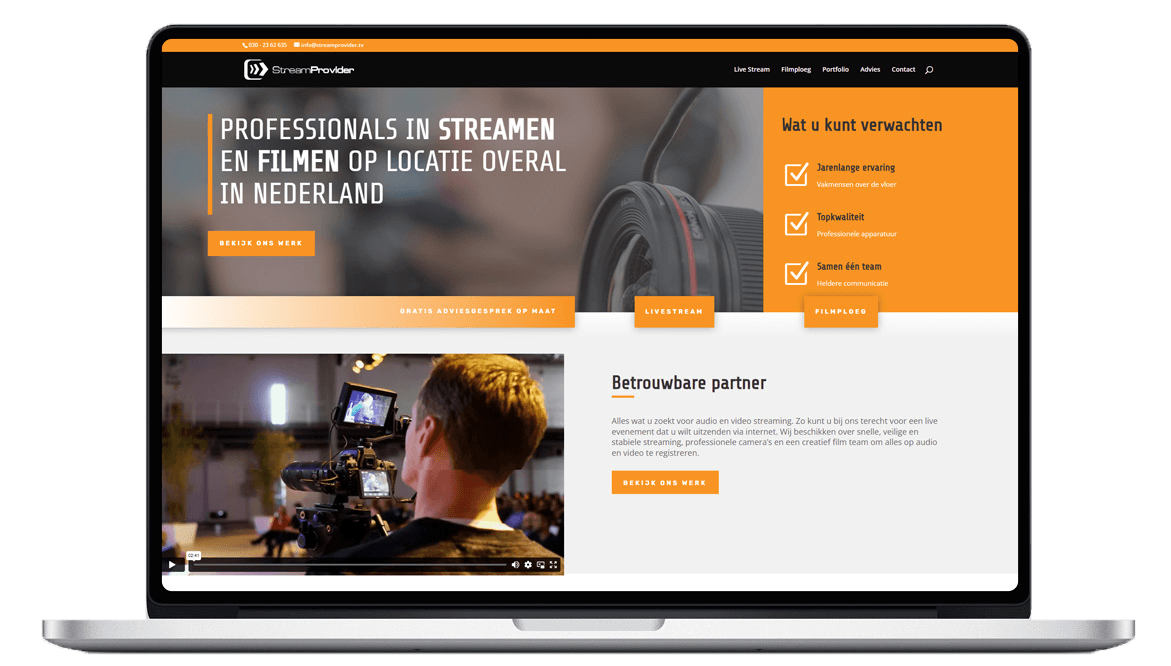 StreamProvider projecten website door Website Nu